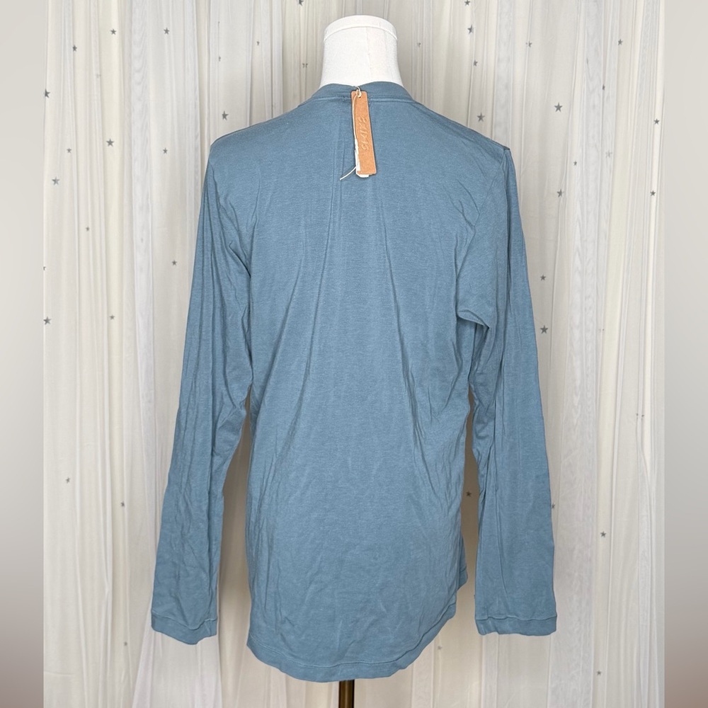 New SKIMS Teal Long Sleeve Top boyfriend tee kyanite relaxed fit - Picture 3 of 4